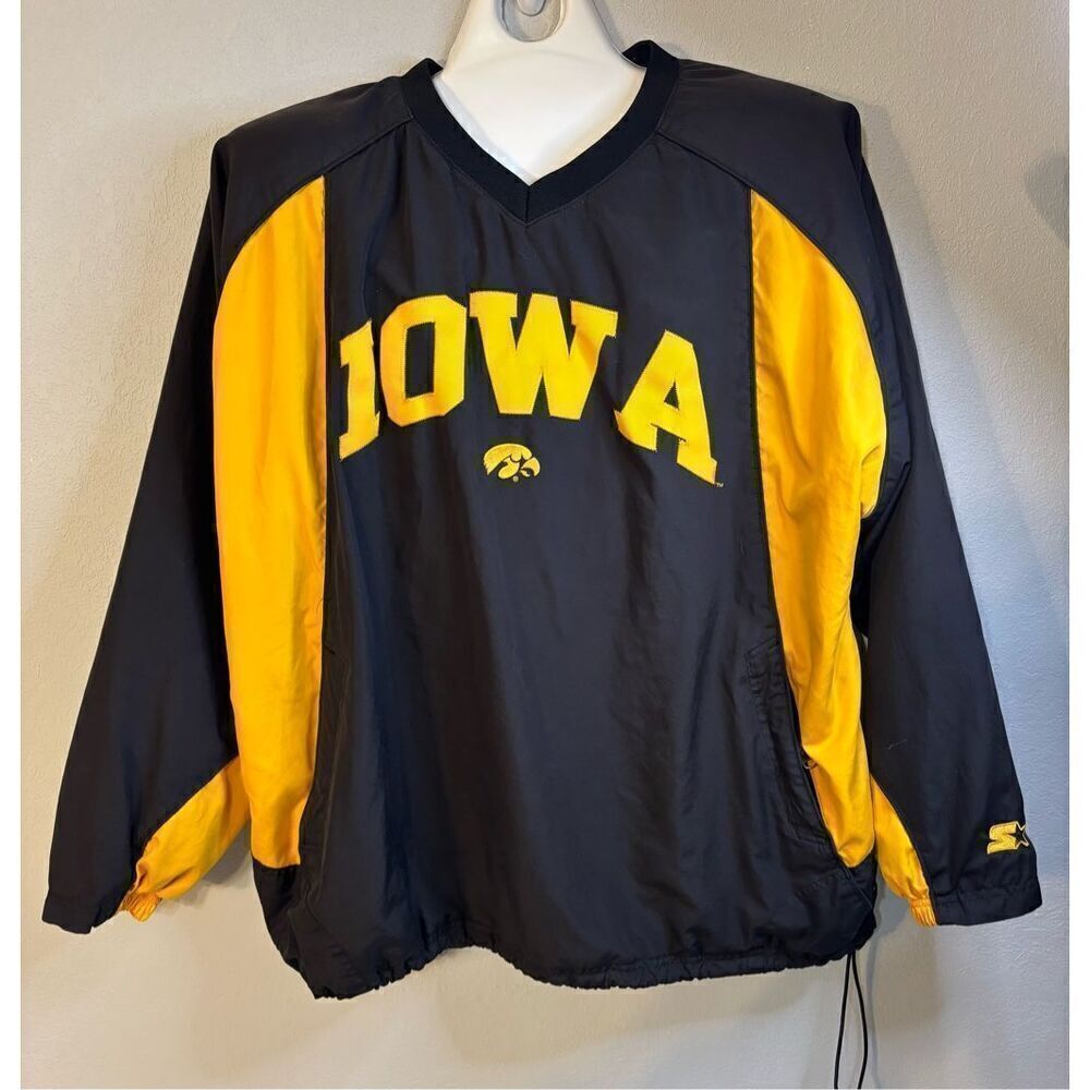 Iowa Hawkeyes Starter Jacket Pullover Size XL  Windbreaker